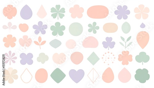 Abstract pastel shapes design