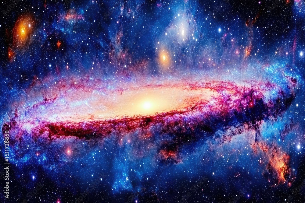 Fototapeta premium Celestial spiral galaxy, vibrant colors