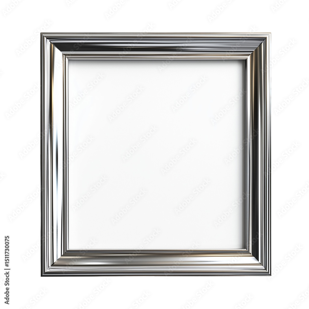 Silver frame mockup template for art display or family portrait design isolated on transparent background png Silver frame mockup template for art display or family portrait design isolated on transparent background png