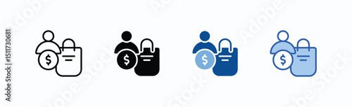 Customer Icon Sheet Multiple Style Collection Isolated Vector