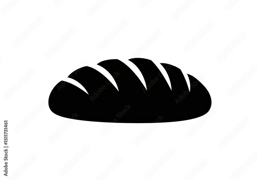 Isolated Black Bread Loaf Silhouette Simple Isolated Black Bread Loaf Silhouette Simple