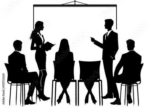 Silhouette Corporate Presentation with Team Meeting and Training Session