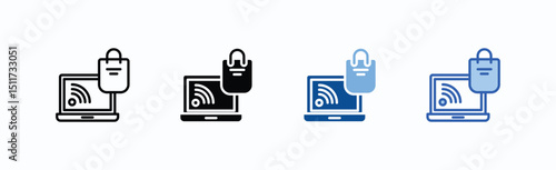 Online Shopping Icon Sheet Multiple Style Collection Isolated Vector