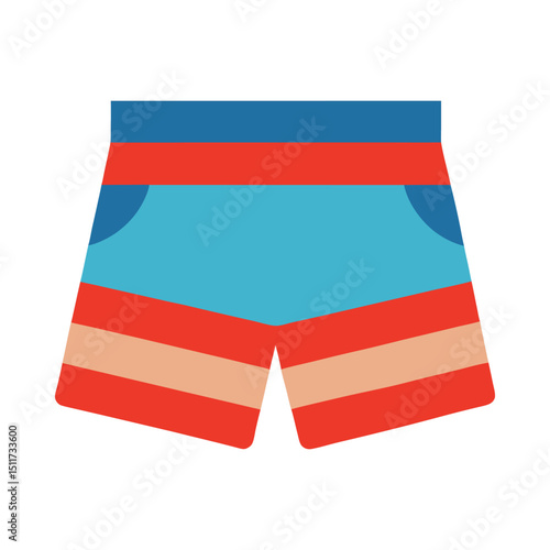 Colorful swim trunks vector on white background
