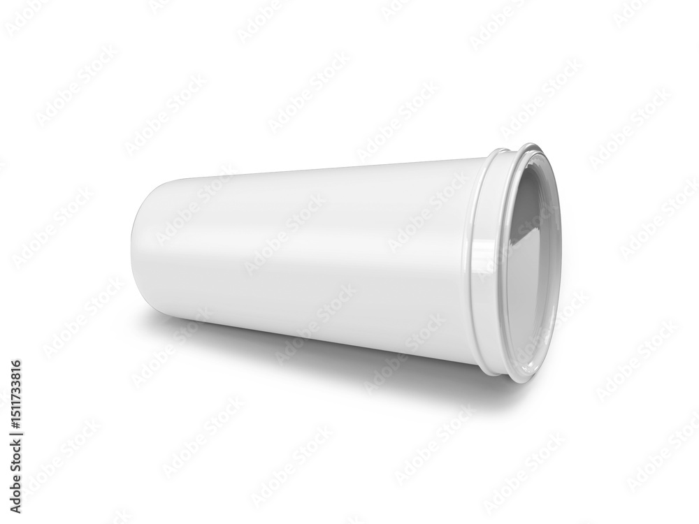 3D Illustration of Blank White Tumbler Cup Mockup Scene on Isolated White Background 3D Illustration of Blank White Tumbler Cup Mockup Scene on Isolated White Background