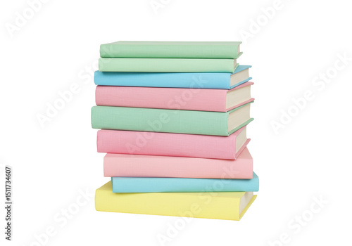 Wallpaper Mural Isolated Stack of Pastel Colored Books Torontodigital.ca