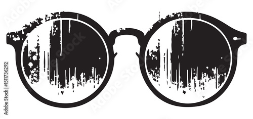 Distorted View Through Sunglasses Illustration for Art and Design Projects