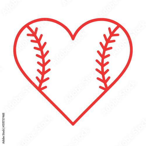 Photography Minimalist red baseball seam heart design