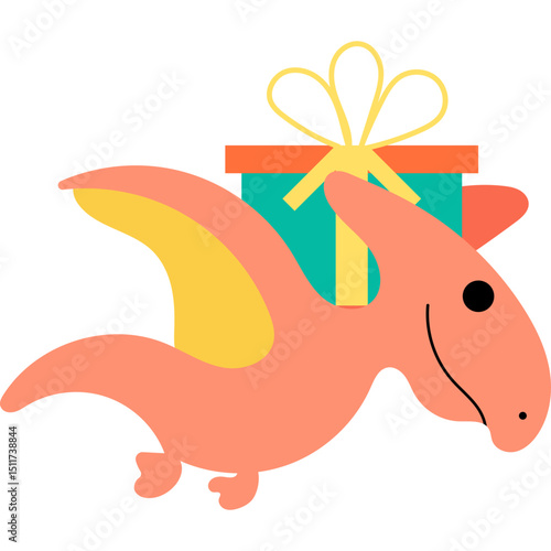 Cute Birthday Dinosaurus Illustration