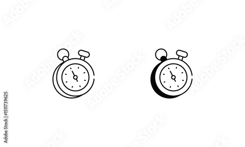 Stopwatch icons set vector stock illustration