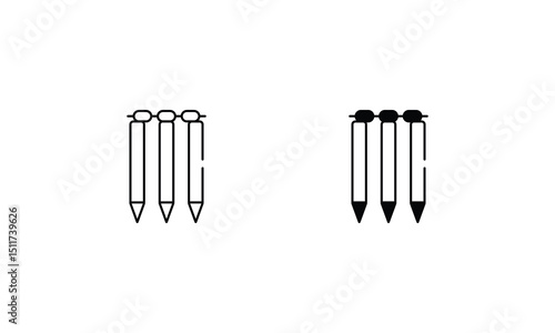 Wicket  icons set vector stock illustration
