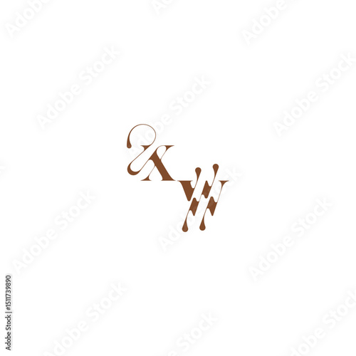 XW letter wedding logo concept elegant curve monogram bold and hairline initial