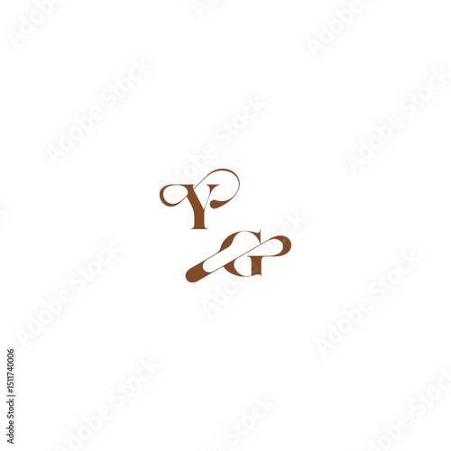 YG letter wedding logo concept elegant curve monogram bold and hairline initial