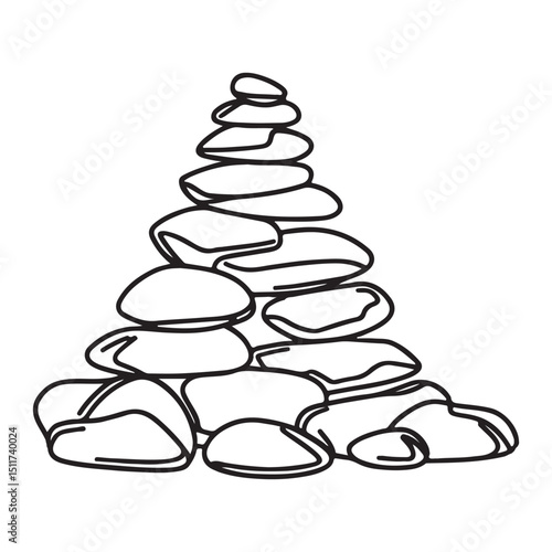 Zen Stones Stack Artwork Promoting Mindfulness and Serenity for Relaxation