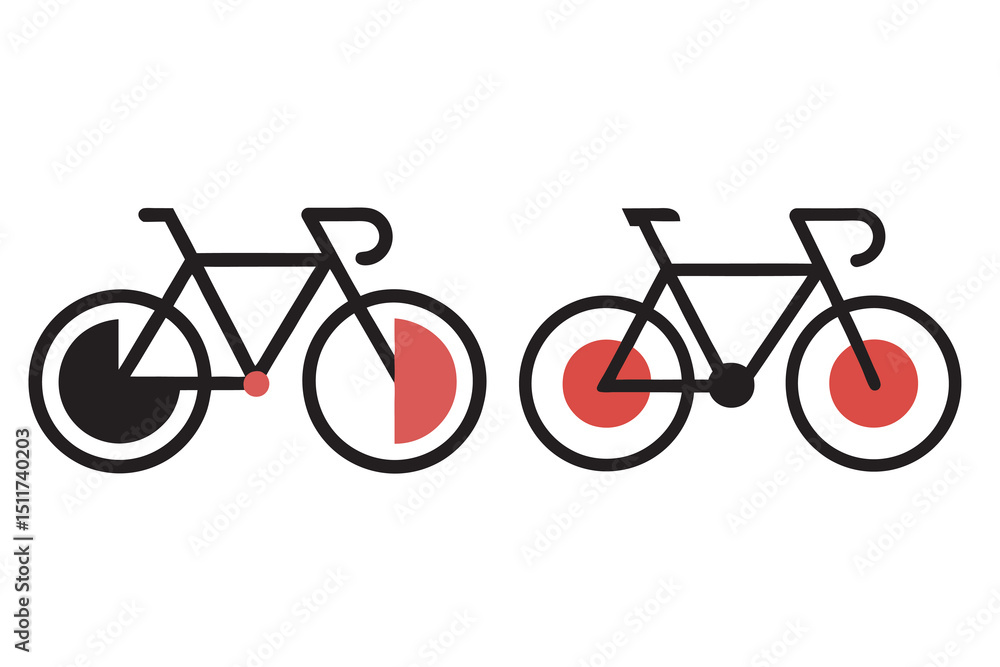 Fototapeta premium Red sport bicycle isolated on white background