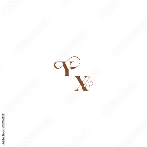 YX letter wedding logo concept elegant curve monogram bold and hairline initial