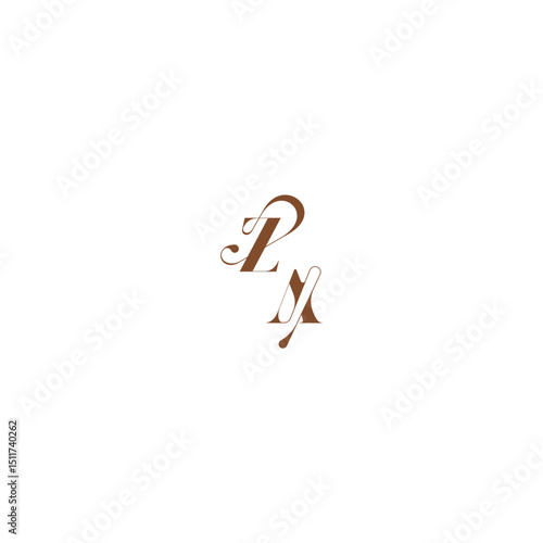 ZA letter wedding logo concept elegant curve monogram bold and hairline initial