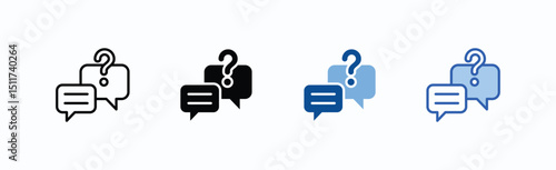 Faq Icon Sheet Multiple Style Collection Isolated Vector