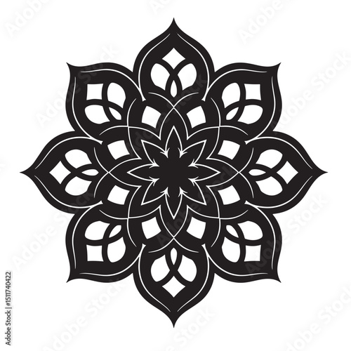 Elegant black and white mandala design illustrating symmetry and ornamental decorative beauty
