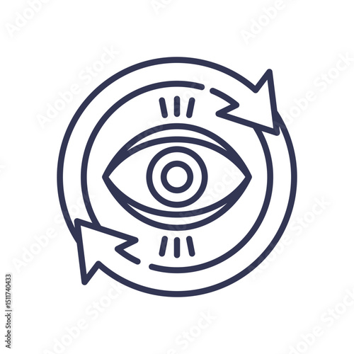 An eye with circular arrows symbolizes focus and attention redirection.