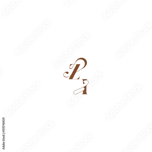 ZI letter wedding logo concept elegant curve monogram bold and hairline initial
