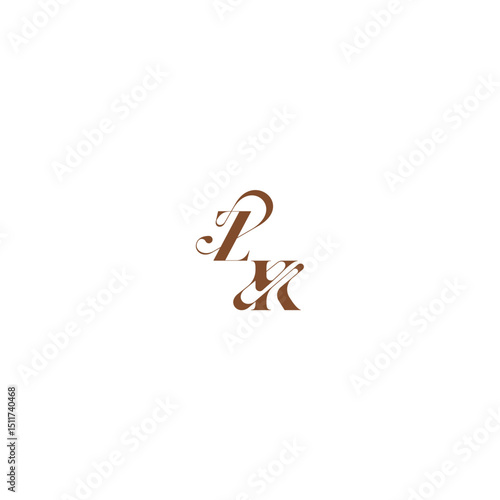 ZK letter wedding logo concept elegant curve monogram bold and hairline initial