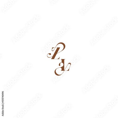 ZL letter wedding logo concept elegant curve monogram bold and hairline initial