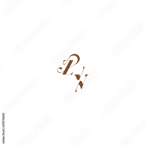 ZV letter wedding logo concept elegant curve monogram bold and hairline initial