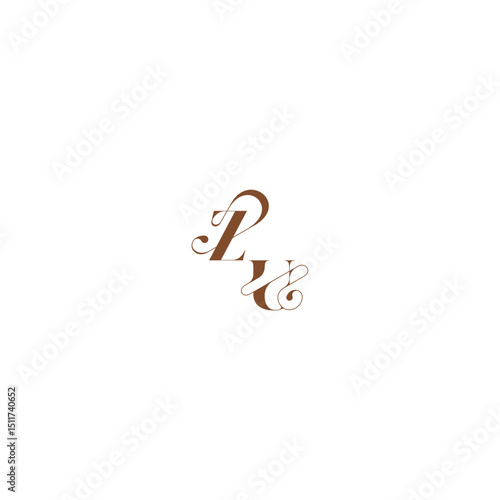 ZU letter wedding logo concept elegant curve monogram bold and hairline initial