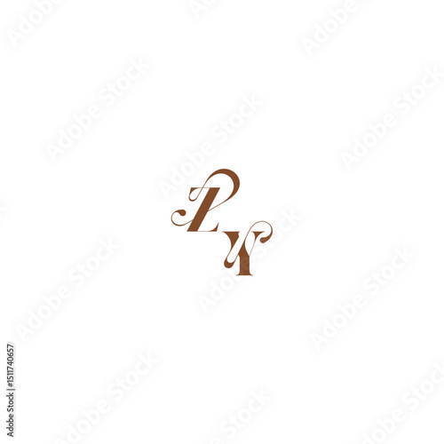 ZY letter wedding logo concept elegant curve monogram bold and hairline initial
