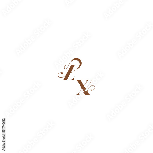ZX letter wedding logo concept elegant curve monogram bold and hairline initial