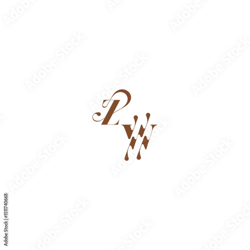 ZW letter wedding logo concept elegant curve monogram bold and hairline initial