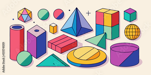 Imperfect Crayon Line Geometric Shapes – Hand Drawn Vector Art
