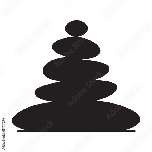 Zen stone stack calm balance harmony meditation vector illustration