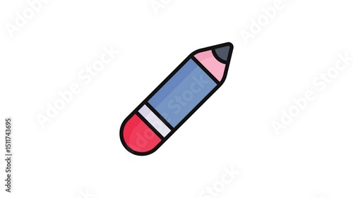 pencil Blue out line vector design