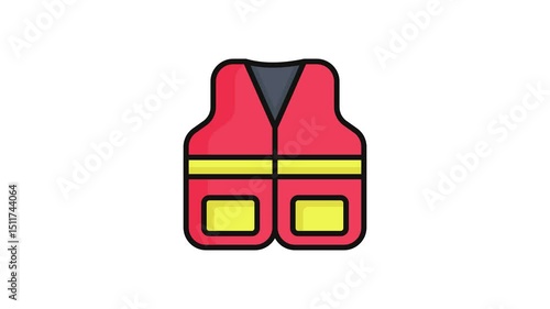 safety jacket Blue out line vector design