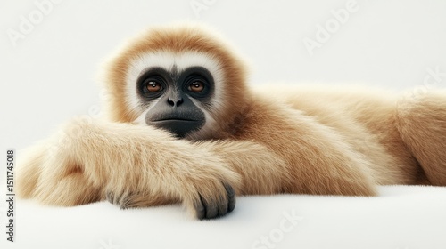 Wallpaper Mural A close-up of a serene gibbon resting with a thoughtful expression. Torontodigital.ca