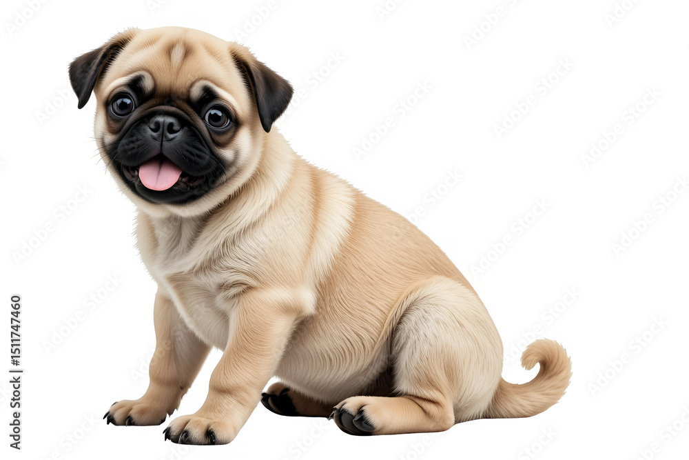 Obraz premium pug puppy isolated on white background