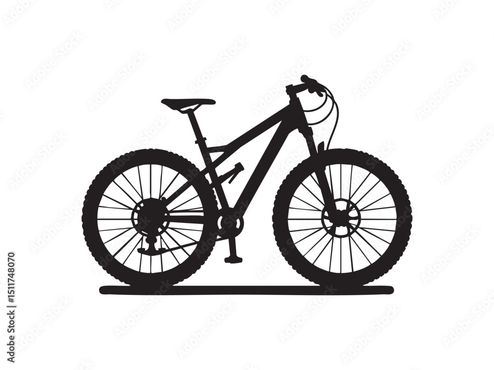 Obraz premium Minimalist Bicycle Silhouette – Sport, Nature, and Motivation Theme.