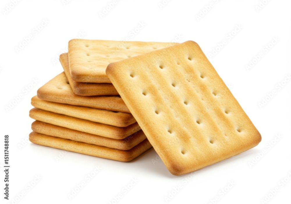 Stack of crispy crackers isolated on white background Stack of crispy crackers isolated on white background
