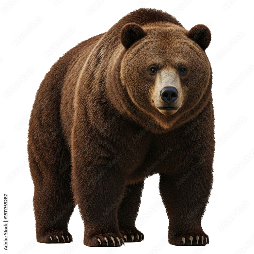 Fototapeta premium brown bear on white background