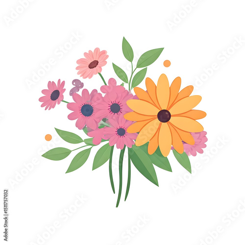 Icon of flowers generate image white background.
