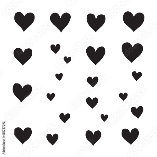 Various heart shaped vector icons design set