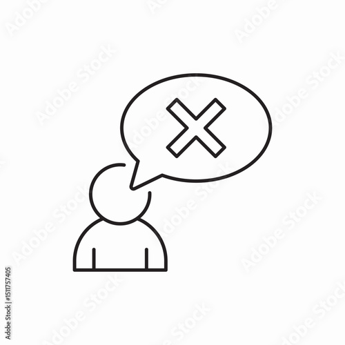 person bubble dont talking icon vector sign