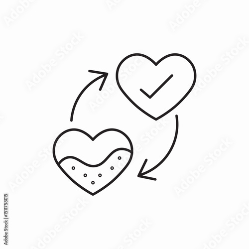 heart transplant icon vector sign