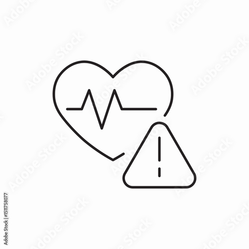 heart warning alert icon vector sign