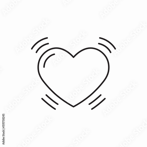 heart heartbeat icon vector sign