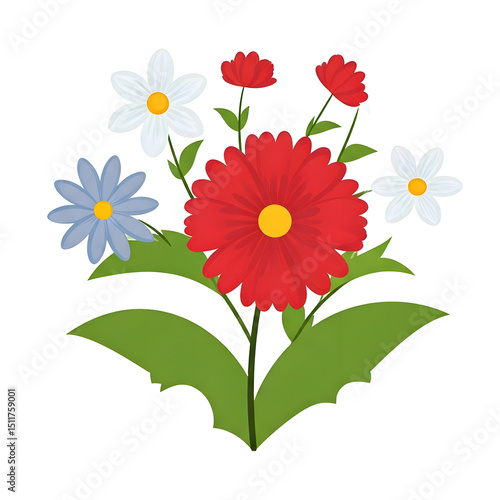 Icon of flowers generate image white background.