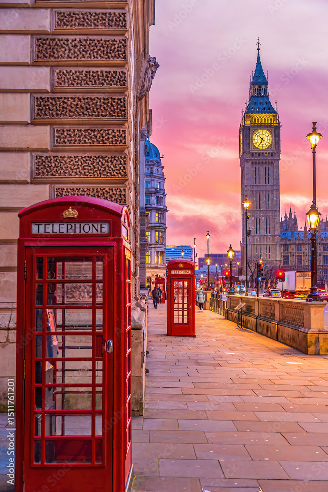 Obraz premium Big Ben tower of Houses of Parliament, Westminster in London