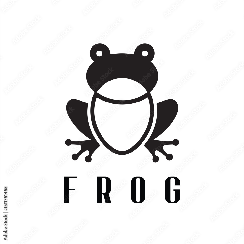 A frog logo design icon flat and silhouette style vector minimal art illustration on a white background
A frog logo design icon flat and silhouette style vector minimal art illustration on a white background